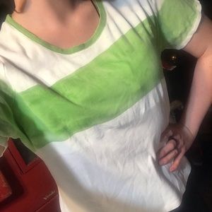 Saint tropaz west cream and green stripe tee!